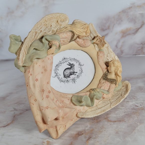 Celestial Star Angel Ceramic Sculptural Photo Frame Oval - Picture 2 of 6
